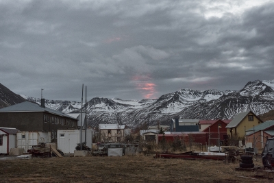 Winter Sunset. Sigulfjordur